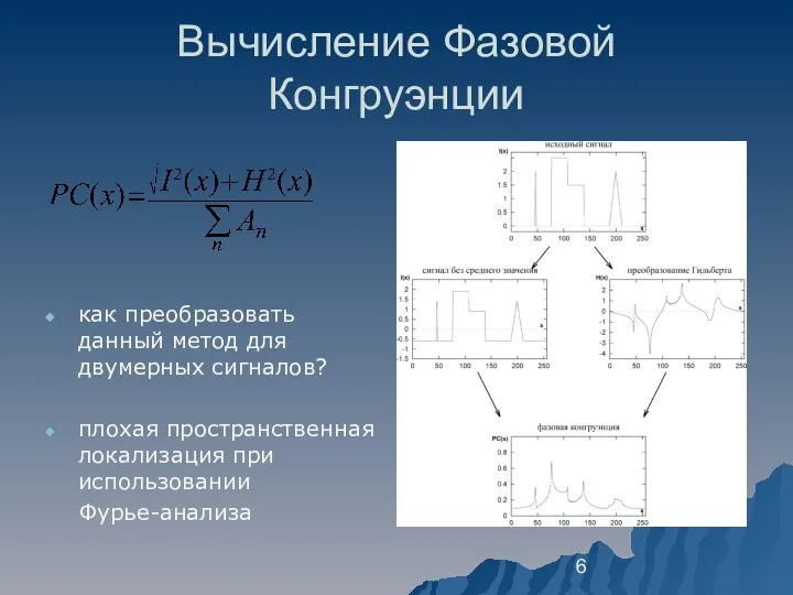 Вычисление Фазовой Конгруэнции как преобразовать данный метод для двумерных сигналов? плохая пространственная локализация при использовании Фурье-анализа