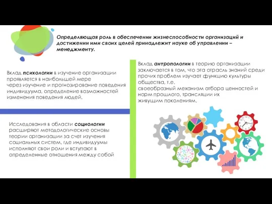 Определяющая роль в обеспечении жизнеспособности организаций и достижении ими своих целей принадлежит