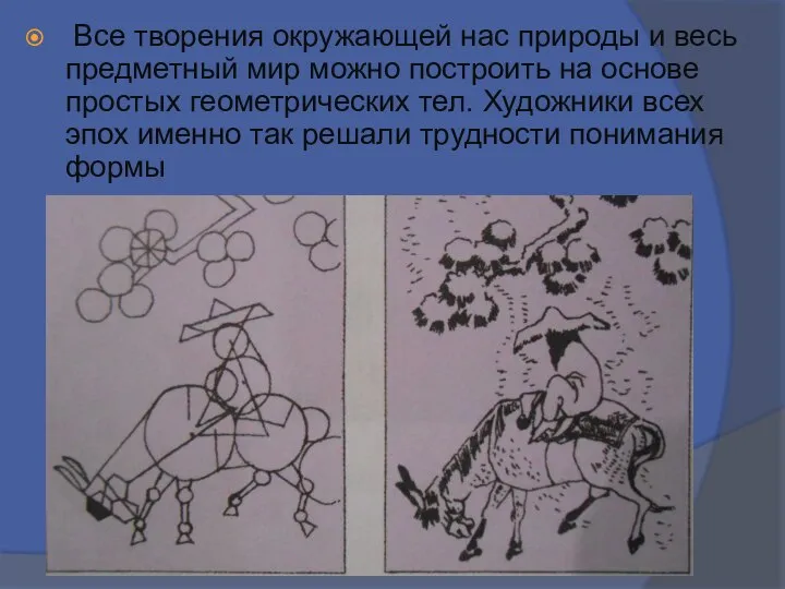 Все творения окружающей нас природы и весь предметный мир можно построить на