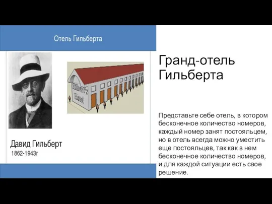 Гранд-отель Гильберта Представьте себе отель, в котором бесконечное количество номеров, каждый номер