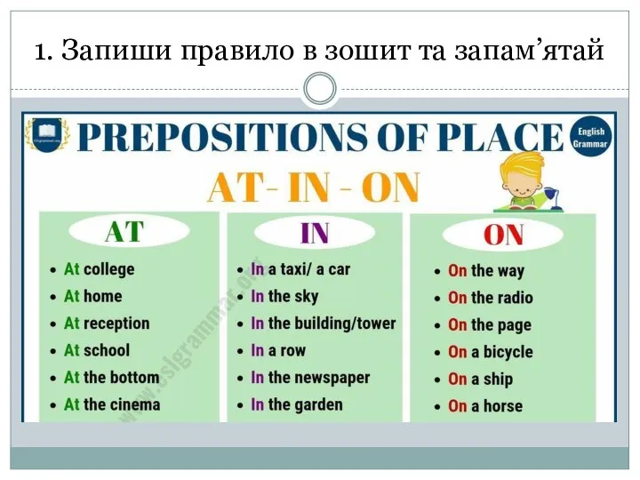 1. Запиши правило в зошит та запам’ятай