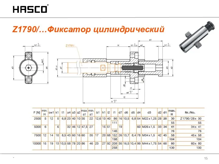 Z1790/…Фиксатор цилиндрический *