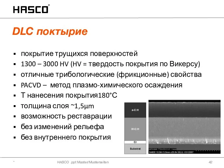 HASCO .ppt Master/Musterseiten покрытие трущихся поверхностей 1300 – 3000 HV (HV =