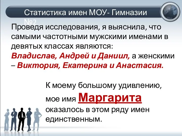 Проведя исследования, я выяснила, что самыми частотными мужскими именами в девятых классах