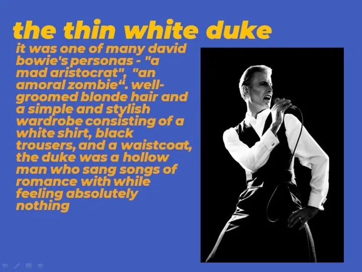 the thin white duke it was one of many david bowie's personas