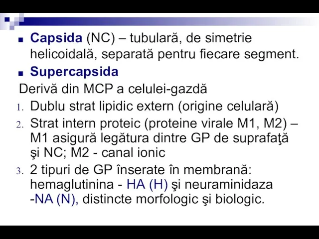 Capsida (NC) – tubulară, de simetrie helicoidală, separată pentru fiecare segment. Supercapsida