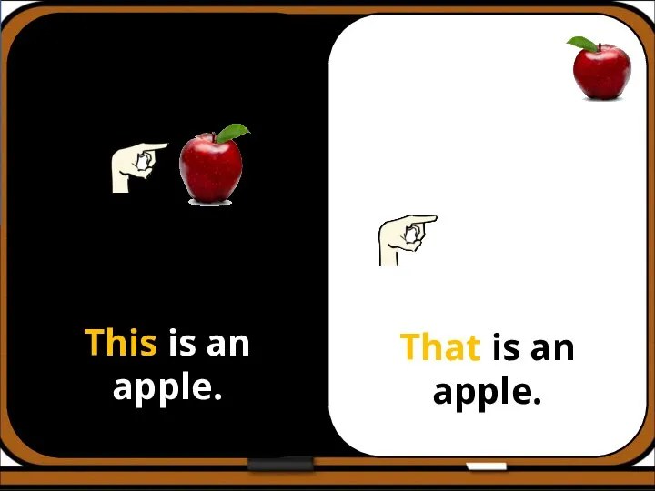 This is an apple. That is an apple.