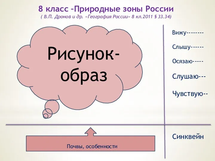 8 класс –Природные зоны России ( В.П. Дронов и др. «География России»