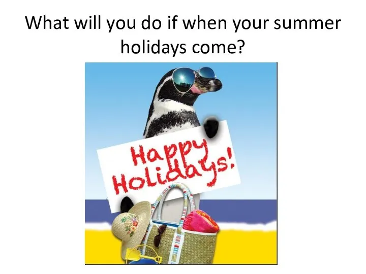 What will you do if when your summer holidays come?