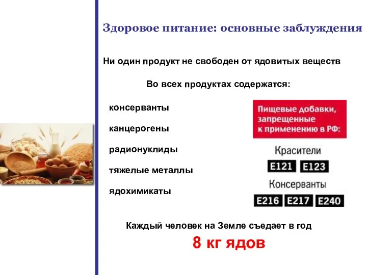 Здоровое питание: основные заблуждения Ни один продукт не свободен от ядовитых веществ