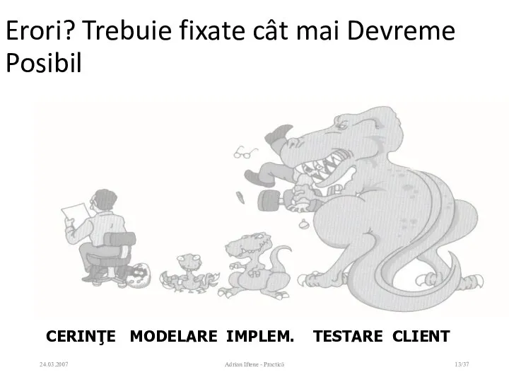 Erori? Trebuie fixate cât mai Devreme Posibil 24.03.2007 Adrian Iftene - Practică