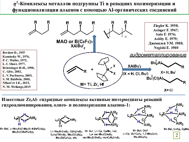 η5-Комплексы металлов подгруппы Ti в реакциях полимеризации и функционализации алкенов с помощью