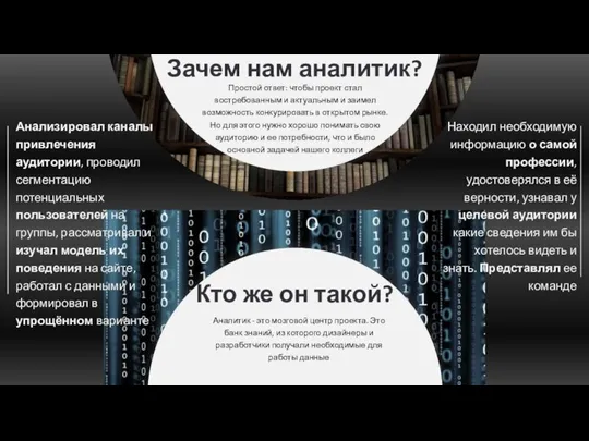 Кто же он такой? Аналитик - это мозговой центр проекта. Это банк