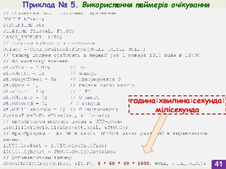 Приклад № 5. Використання таймерів очікування година:хвилина:секунда:мілісекунда