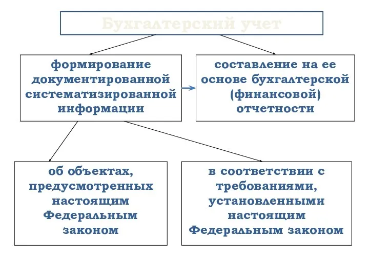 составление на ее основе бухгалтерской (финансовой) отчетности формирование документированной систематизированной информации в