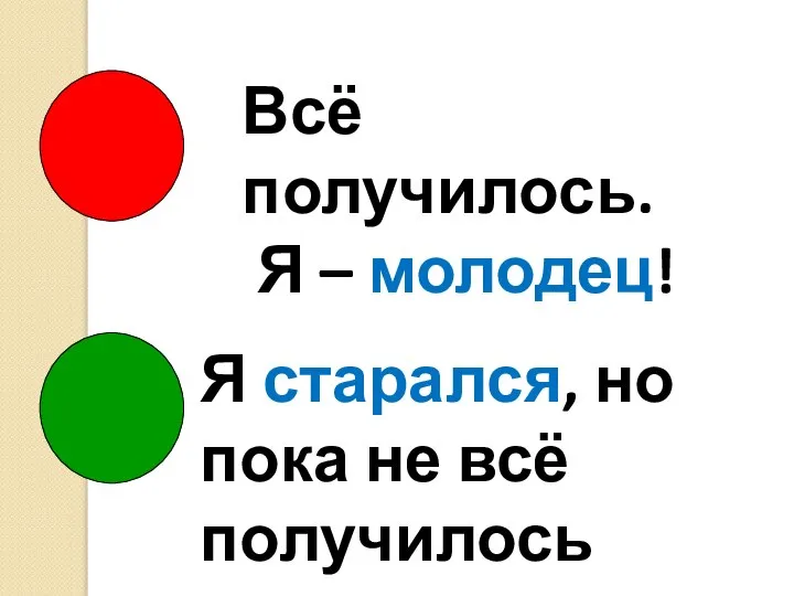 Всё получилось. Я – молодец! Я старался, но пока не всё получилось