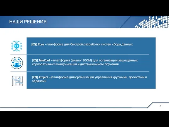 НАШИ РЕШЕНИЯ [EQ].Core - платформа для быстрой разработки систем сбора данных [EQ].TeleConf