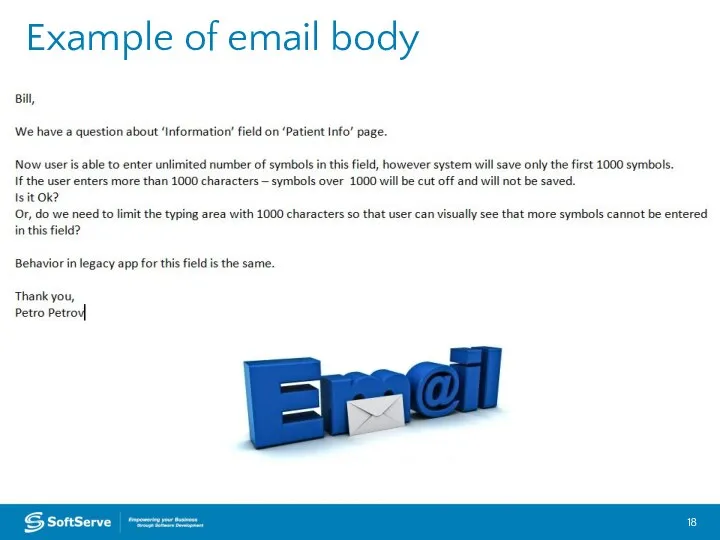 Example of email body