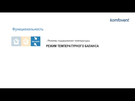 Функциональность РЕЖИМ ТЕМПЕРАТУРНОГО БАЛАНСА - Режимы поддержания температуры