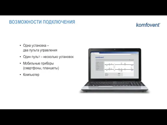 Одна установка – два пульта управления Один пульт – несколько установок Мобильные