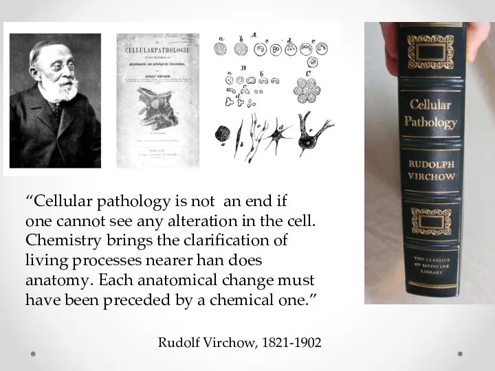 “Cellular pathology is not an end if one cannot see any alteration