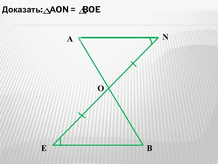 E B А N О Доказать: АON = BOE