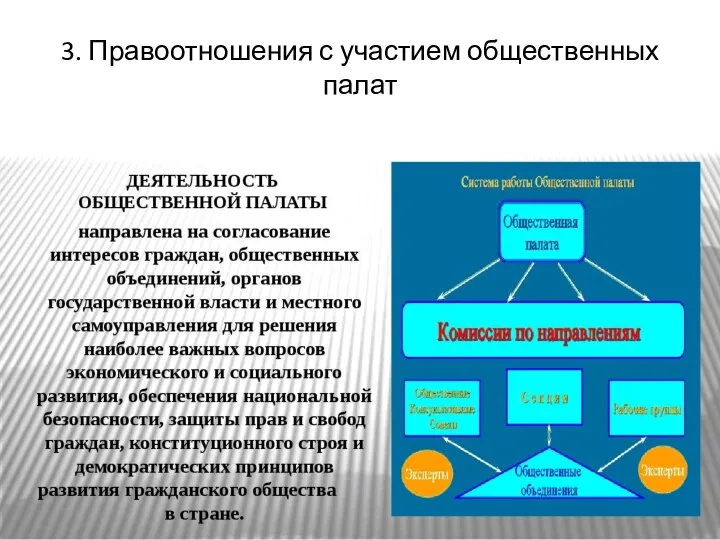 3. Правоотношения с участием общественных палат