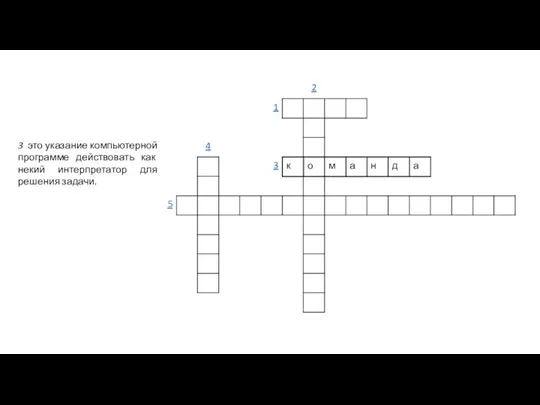 3 это указание компьютерной программе действовать как некий интерпретатор для решения задачи.