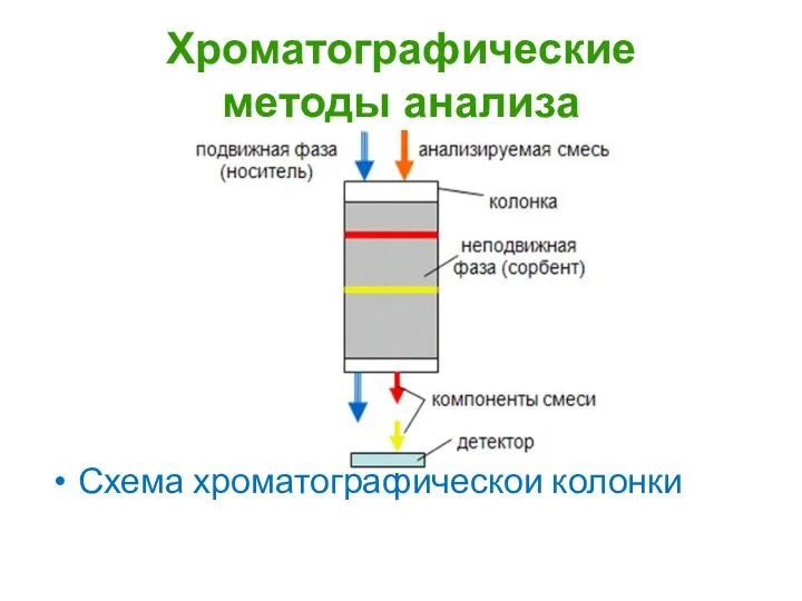 Хроматографические методы анализа Схема хроматографической колонки