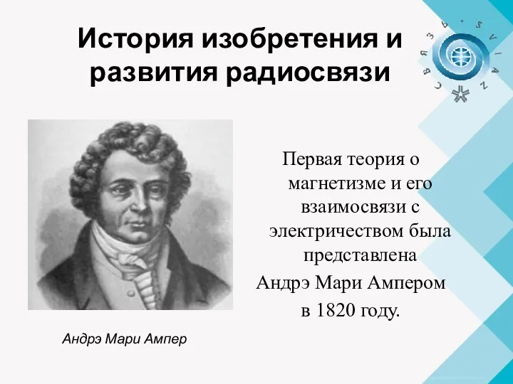 История изобретения и развития радиосвязи Первая теория о магнетизме и его взаимосвязи