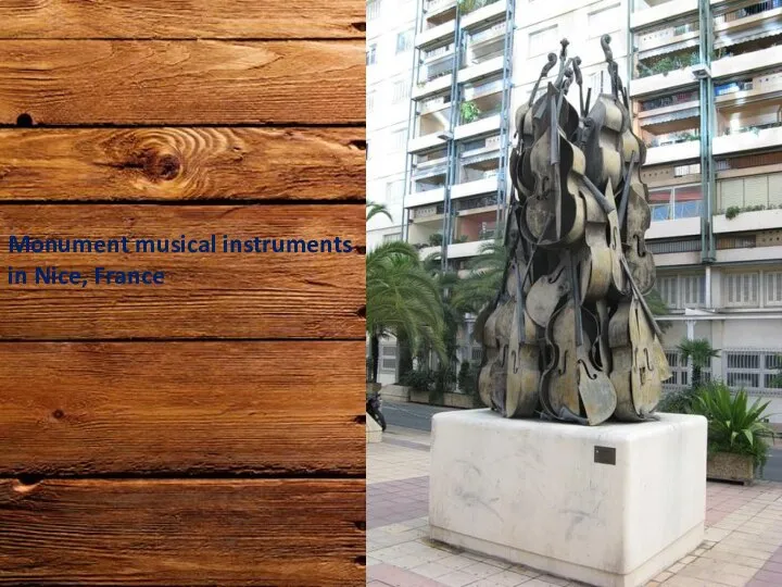 Monument musical instruments in Nice, France