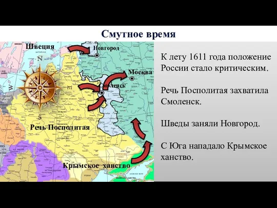 К лету 1611 года положение России стало критическим. Речь Посполитая захватила Смоленск.