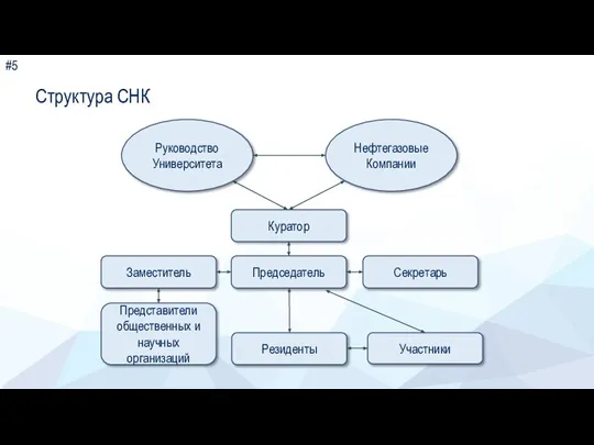 # Структура СНК Председатель Секретарь Заместитель Резиденты Куратор Руководство Университета Нефтегазовые Компании