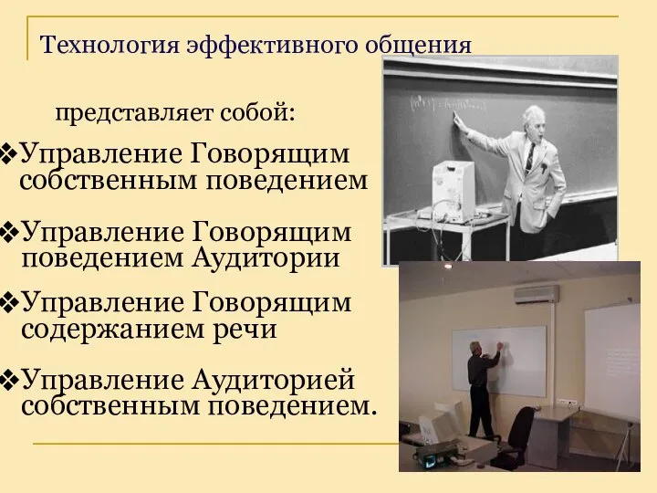 представляет собой: Технология эффективного общения Управление Говорящим собственным поведением Управление Говорящим поведением