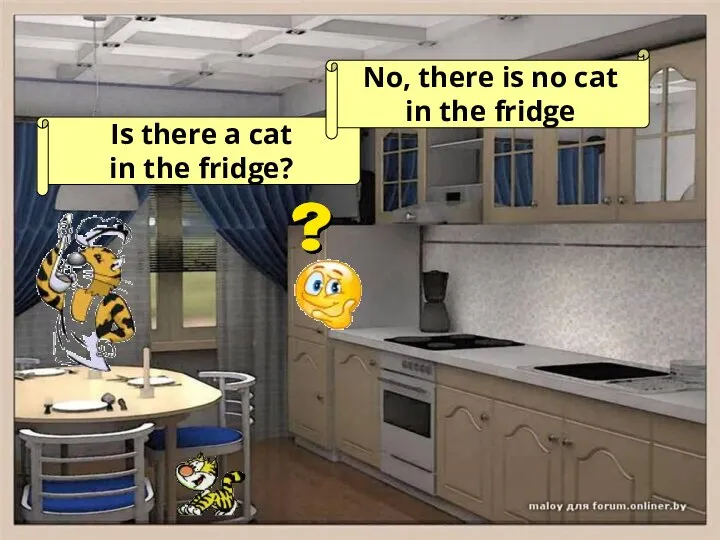 Is there a cat in the fridge? No, there is no cat in the fridge