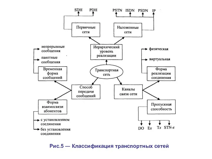 Рис.5 ― Классификация транспортных сетей