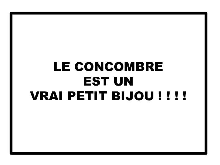 LE CONCOMBRE EST UN VRAI PETIT BIJOU ! ! ! !