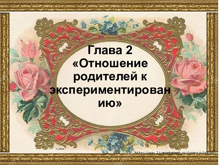 Глава 2 «Отношение родителей к экспериментированию»