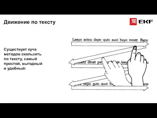 Существует куча методов скользить по тексту, самый простой, выгодный и удобный: Движение по тексту