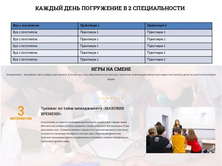 КАЖДЫЙ ДЕНЬ ПОГРУЖЕНИЕ В 2 СПЕЦИАЛЬНОСТИ