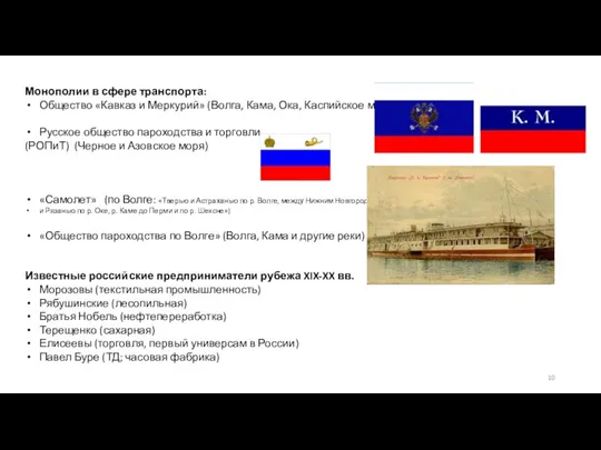 Монополии в сфере транспорта: Общество «Кавказ и Меркурий» (Волга, Кама, Ока, Каспийское