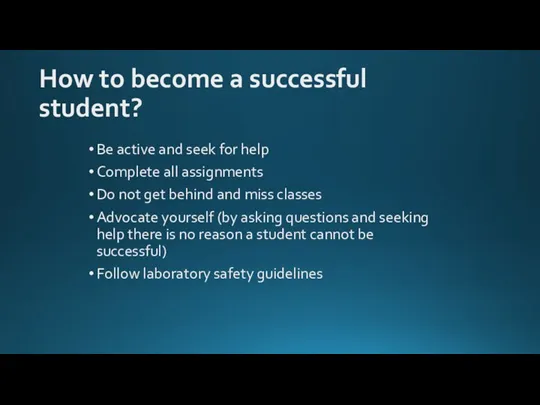 How to become a successful student? Be active and seek for help