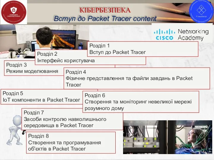 9 КІБЕРБЕЗПЕКА Вступ до Packet Tracer content Розділ 3 Режим моделювання Розділ