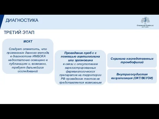 ТРЕТИЙ ЭТАП ДИАГНОСТИКА МСКТ Следует отметить, что применение данного метода в диагностике