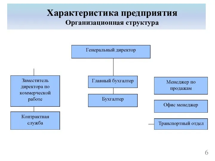 Характеристика предприятия Организационная структура