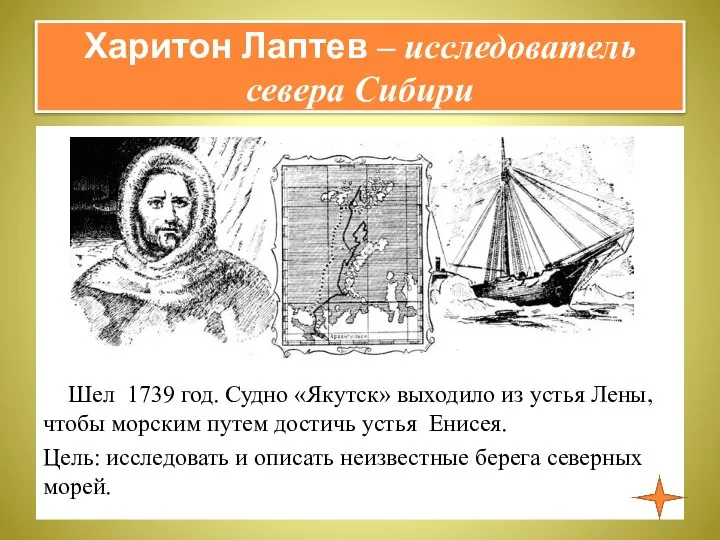 Харитон Лаптев – исследователь севера Сибири Шел 1739 год. Судно «Якутск» выходило