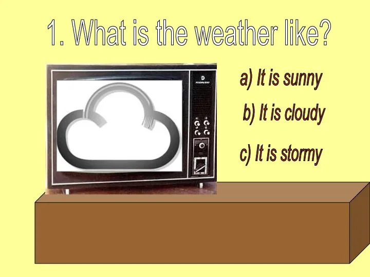 a) It is sunny b) It is cloudy c) It is stormy