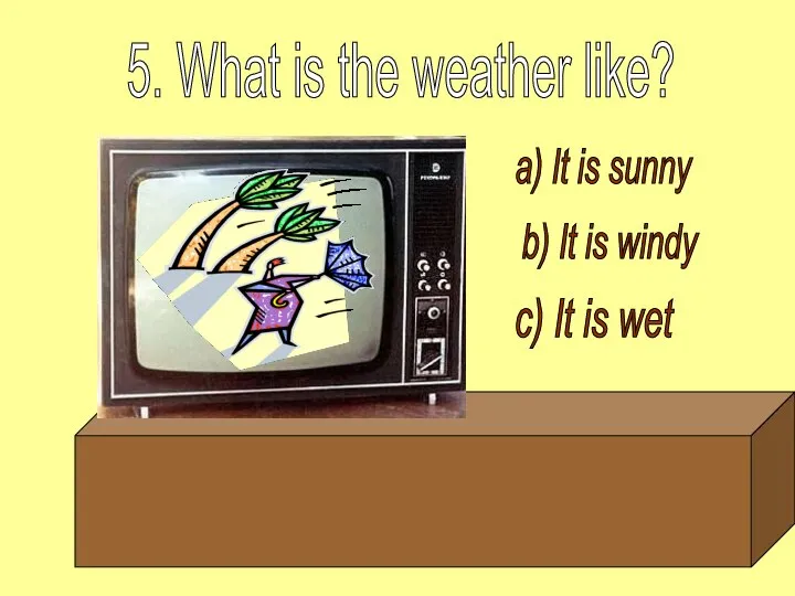 a) It is sunny b) It is windy c) It is wet