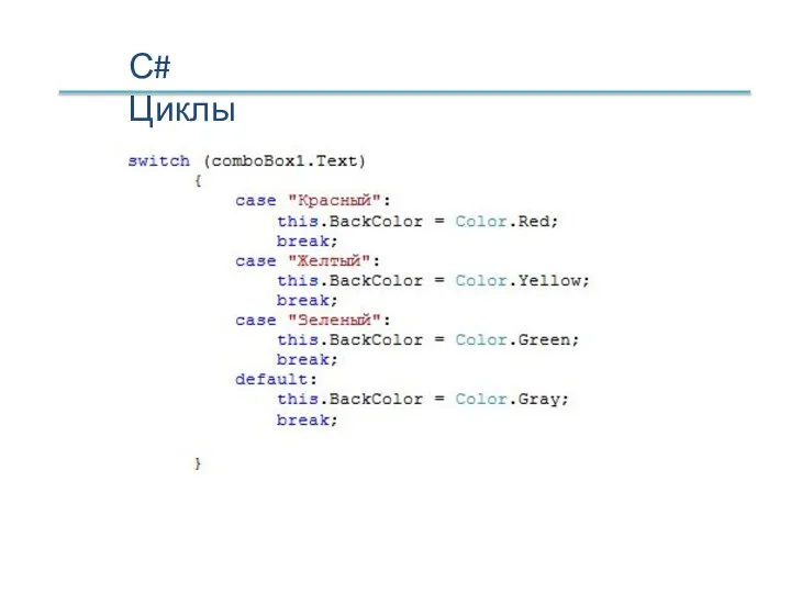 С# Циклы