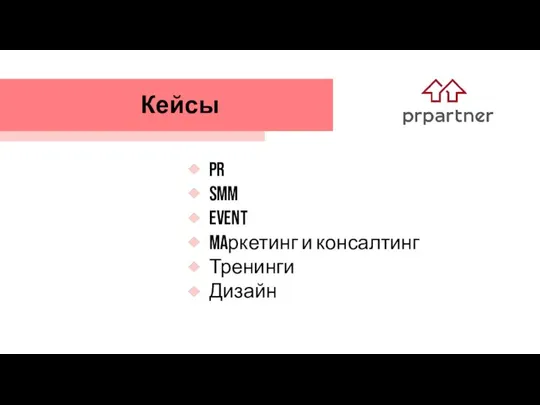 Кейсы PR SMM Event Maркетинг и консалтинг Тренинги Дизайн